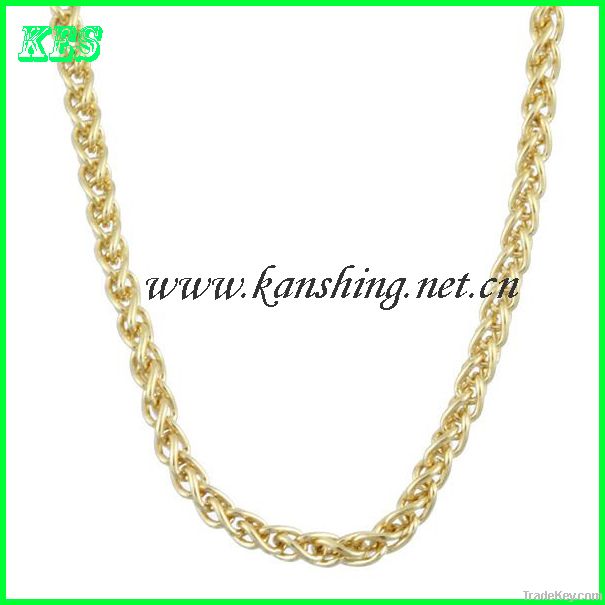 2011 fashion stylish silver spiga chain necklace