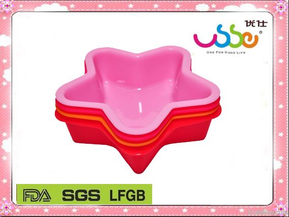 silicone bakeware of five star shape