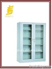 two glass door display cabinet with 5 tier