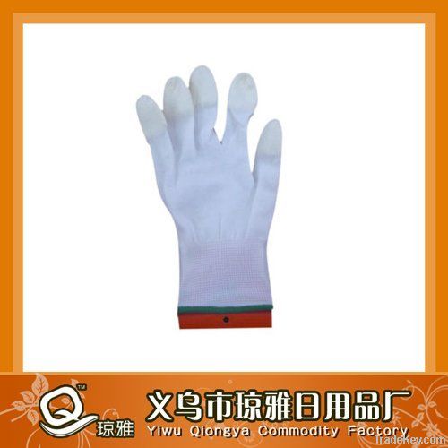 smart blue cuff pu glove -- finger dipped
