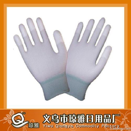 smart blue cuff pu glove -- finger dipped