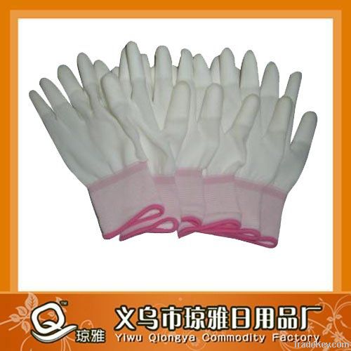 smart blue cuff pu glove -- finger dipped