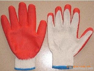 knitted cotton working glove latex coated