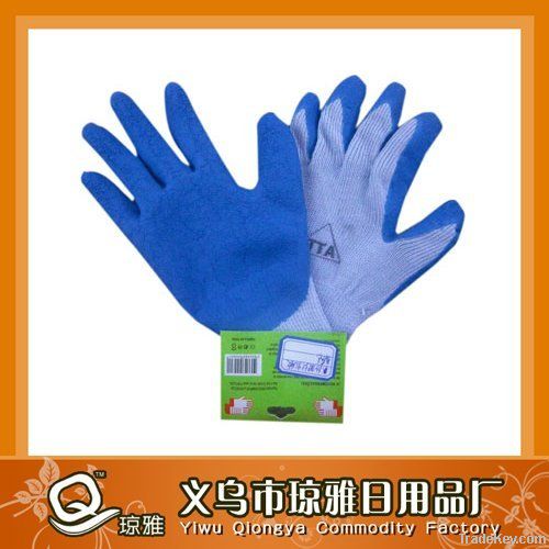 knitted cotton working glove latex coated