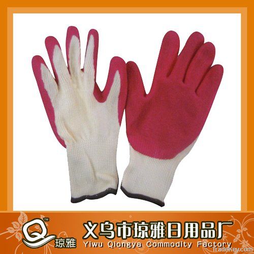 knitted cotton working glove latex coated