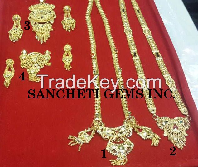Imitation Gold Long Necklace Set 