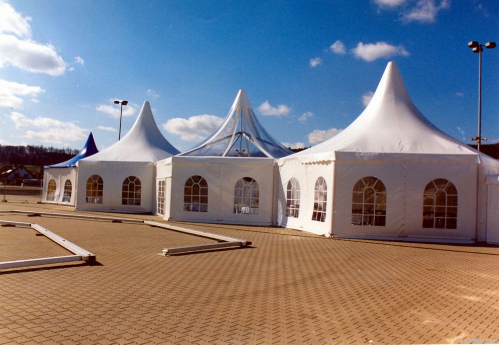 hexagonal tent, hexagonal pagoda tent, hexagonal party tent