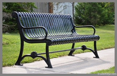 Metal Bench with Cast Iron Legs