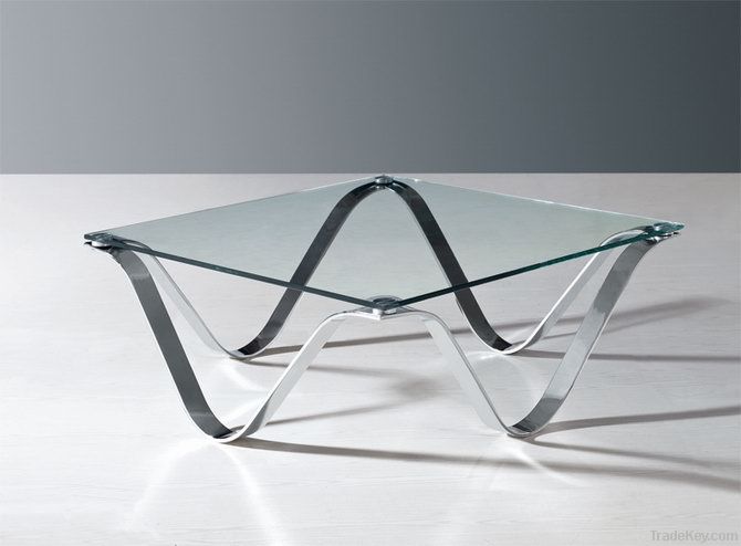 glass metal coffee table