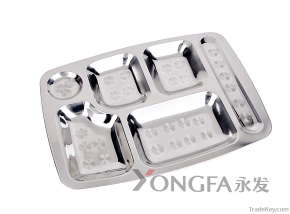 stainless steel trays, dishes, dinnerware