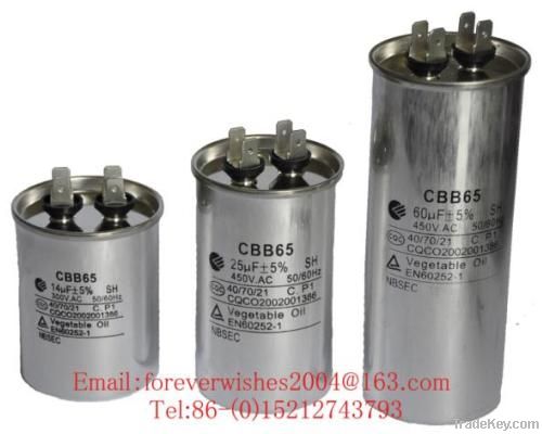 capacitor CBB65, for air conditioner, AC motor, refrigerator etc