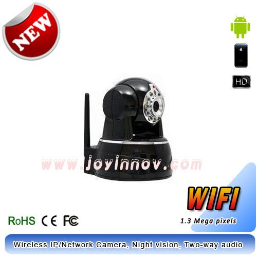 Wireless IP/Network Camera, HD 720P, two-way audio, night vision to 10m