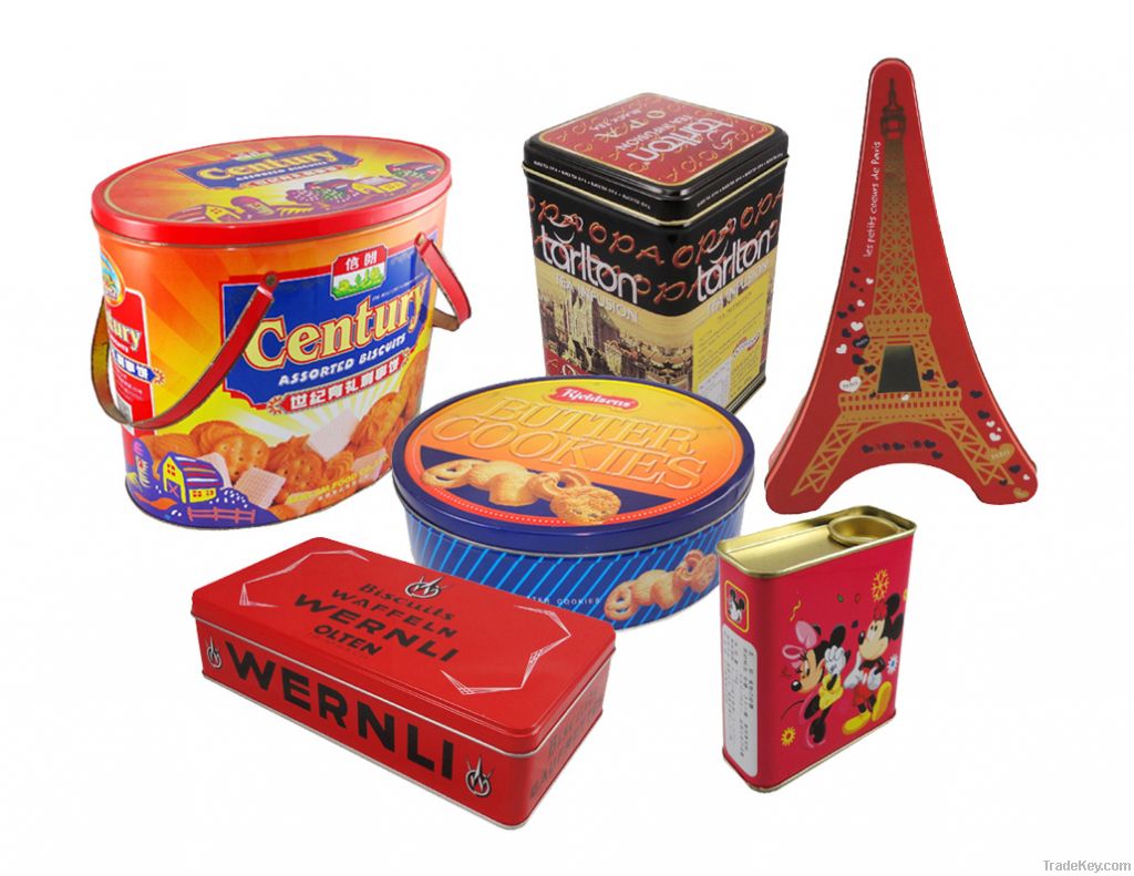 cookies dry food tin cans/box