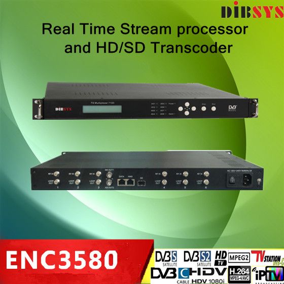 H.264 to MPEG-2 Transcoder with 8 ip input and 6 tuners/ASI in