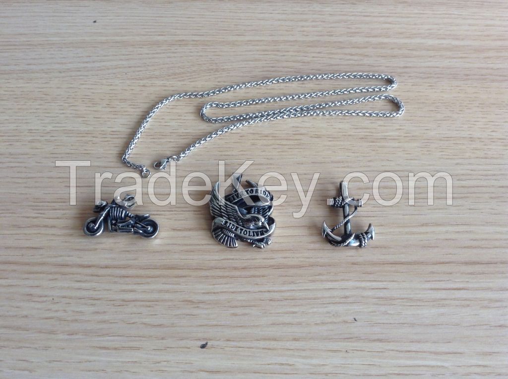 motorcycle biker pendant necklace