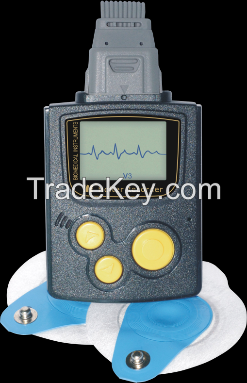 Smartest 12-Lead/3-Channel Holter ECG with LCD Recording up to 7days