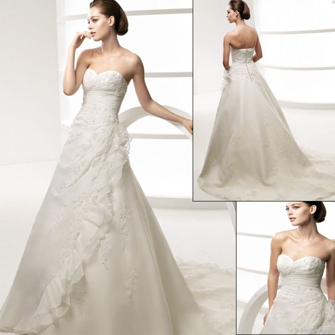 Strapless sweetheart wedding dress F022