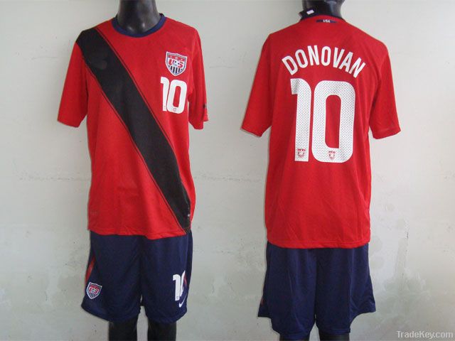 11-12 American away red soccer uniform, soccer jersey