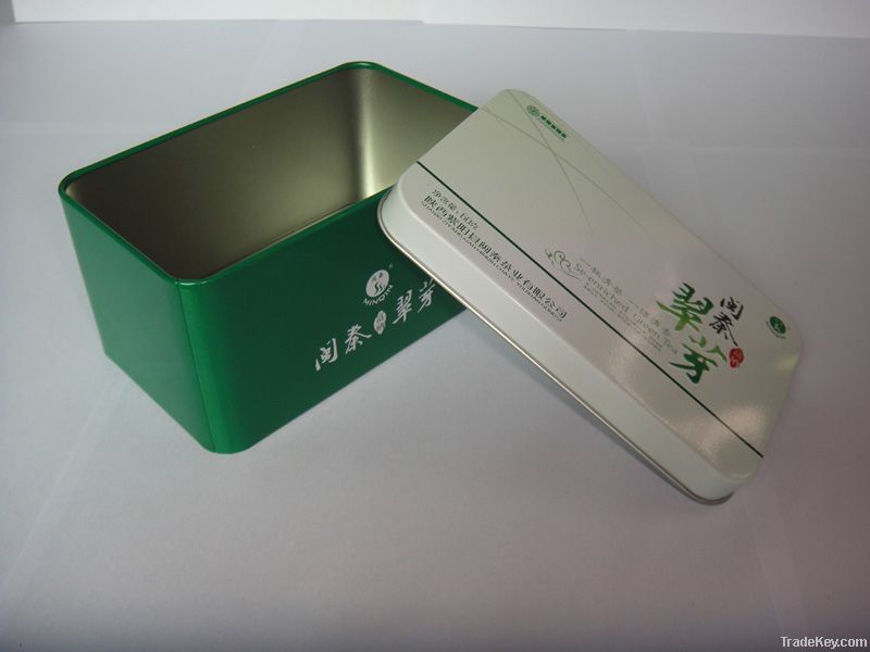 rectangular shape tea tin box