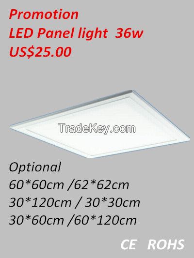 CE, RoHS Certification 600x600 Pure White 36w USD25.00  led panel light