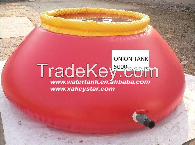 onion shape plastic water bladder for fire fighting