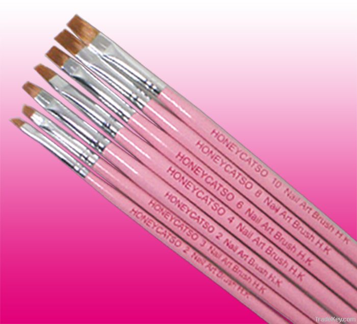 7 Styles Pink Colors Nail  Art Brush