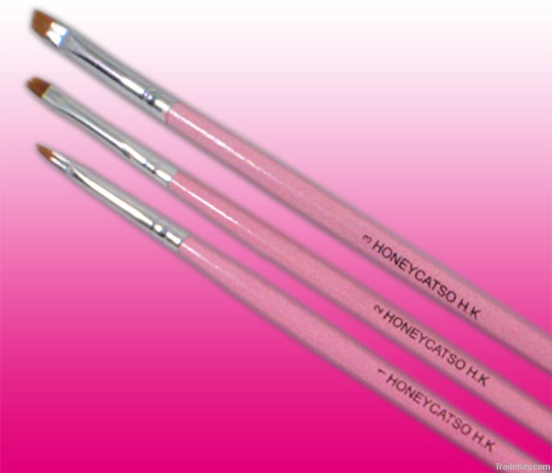 3-5mm Pink Colors Nail Art Slanted Brush