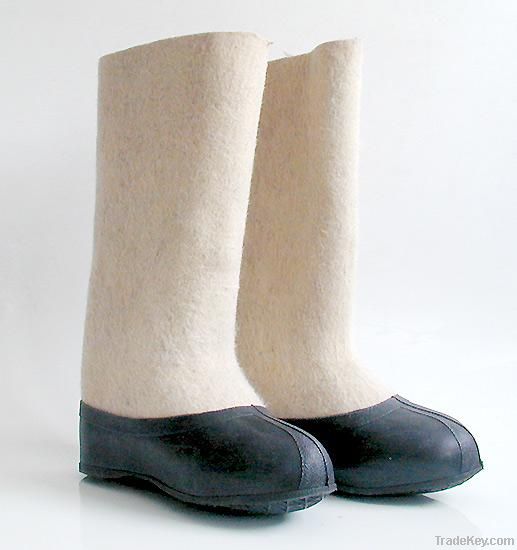 Valenki 100% wool winter boots white, Russian Traditional Footwear
