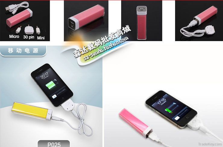 Lip Gloss Portable Power Bank for mobile devices 2500mAh