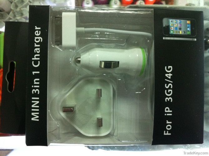 iPhone/iPod 3in1 charger kit(UK Standard)