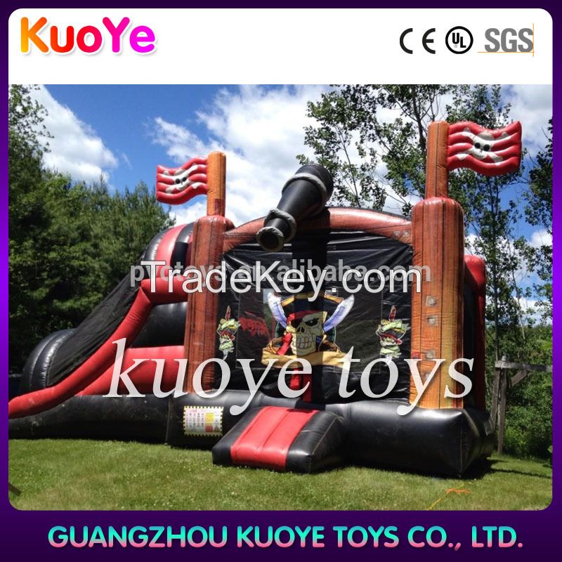 pirate inflatable moonbounce, jumping castle inflatable slide combo, kids play area inflatable bouncer combo