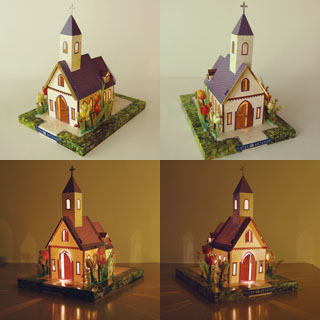 3D lighting paper model - Chapel