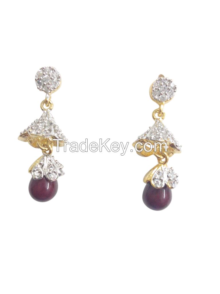 ER176A CZ Brown  Ear Rings -Fashion Jewellery from Midas