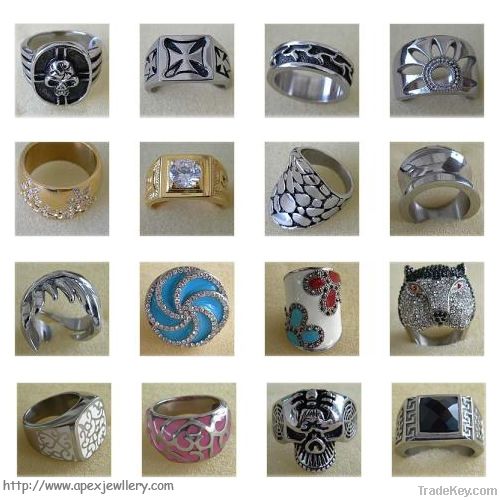 Newest fashion jewelry stainless steel ring group