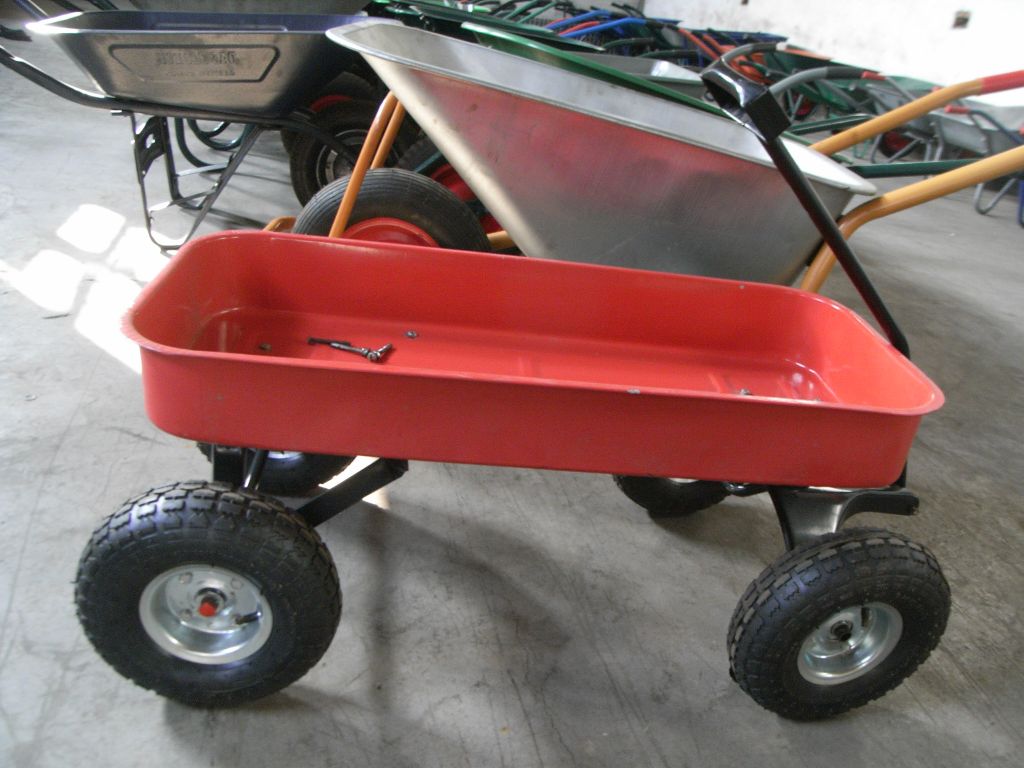 tool cart with metal tray and pneumatic wheel