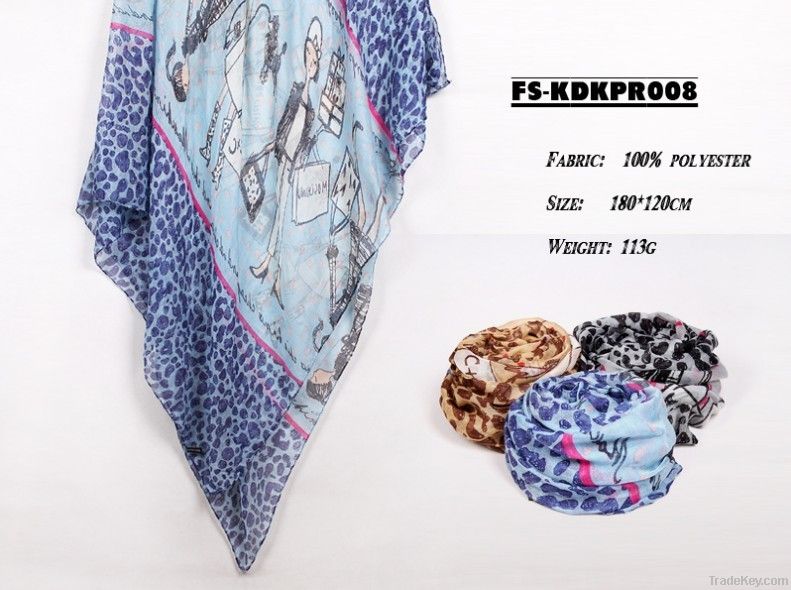 Fashion girl printed scarves fashion scarf leopard scarf