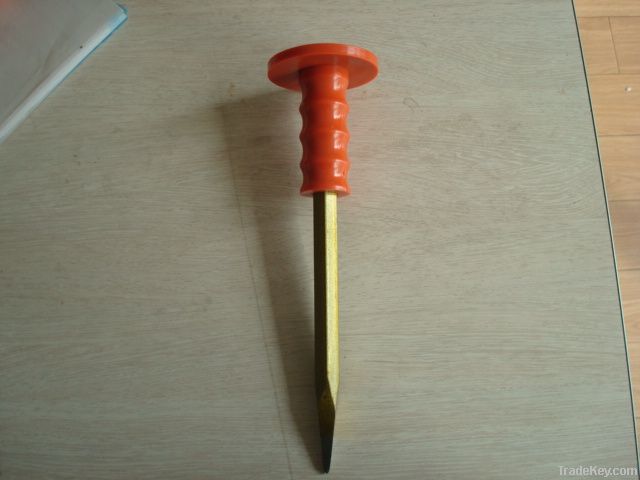 Cold chisel with rubber grip