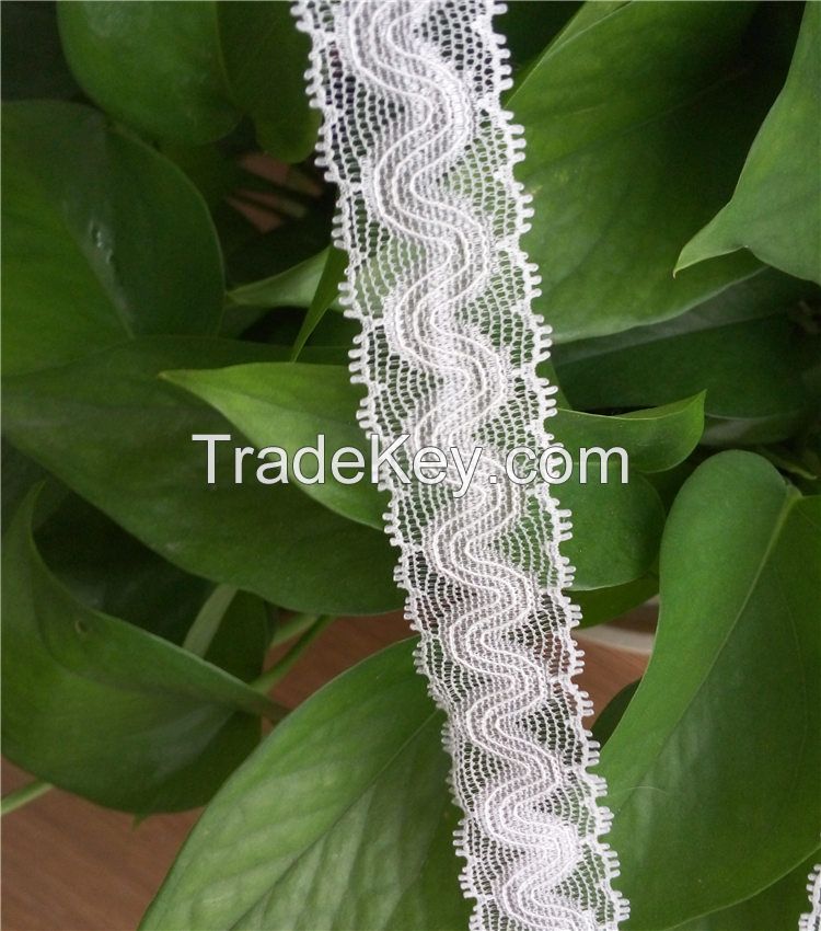 Best Selling Crochet White Cotton/Nylon Stretch Elastic Lace Trim, Lace Trimming For Underwear/Lingerie