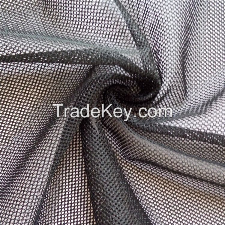 Net Black Tricot Plastic Polyester Mesh Fabric For Sports Shoes/Clothing