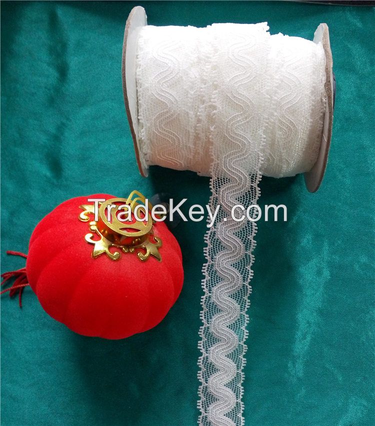 Best Selling Crochet White Cotton/Nylon Stretch Elastic Lace Trim, Lace Trimming For Underwear/Lingerie