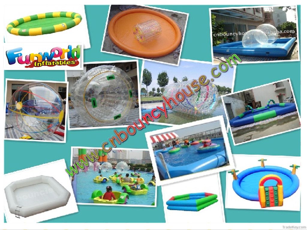 Inflatable swimming pool for water walking ball