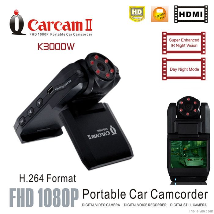 car Black box K3000W HD 1080P with 6 infrared night vision