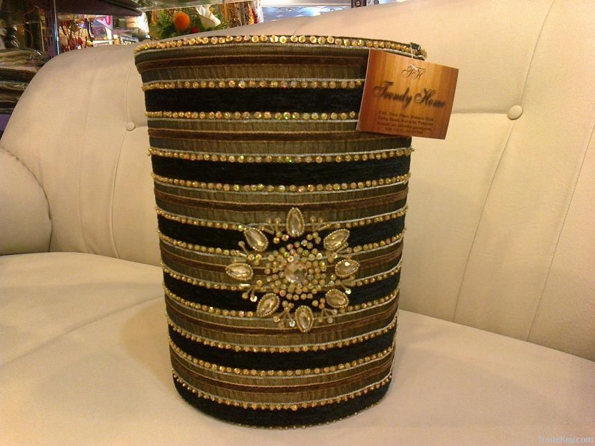 DUSTBIN HANDMADE EMBROIDERED  SEQUENCE BEADED WORK HOME TEXTILE
