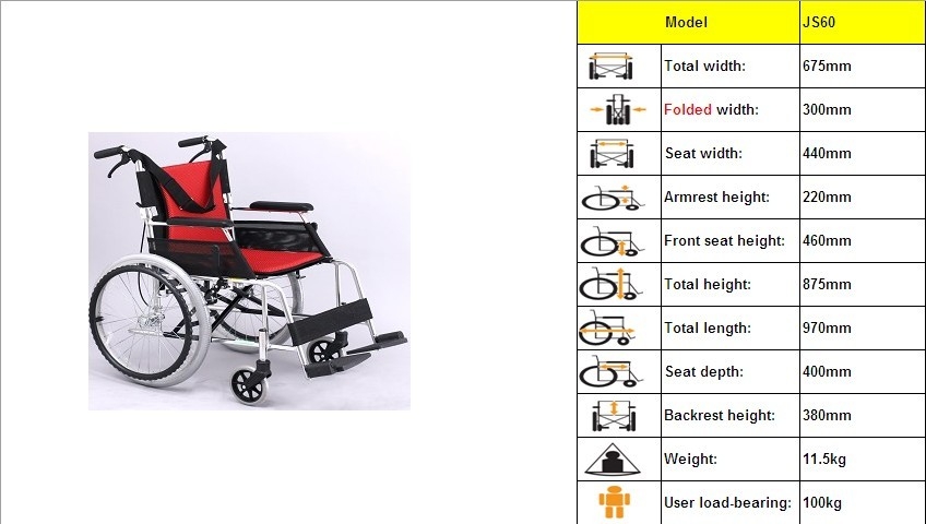 CE Approved Hospital Wheelchair JS60