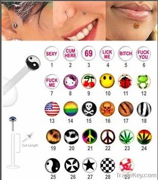 316L stainless steel labret body piercing jewelry