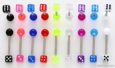 high quality UV acrylic tongue barbell body piercing jewelry