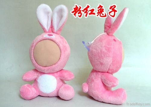 3d face photo doll-large pink rabbit