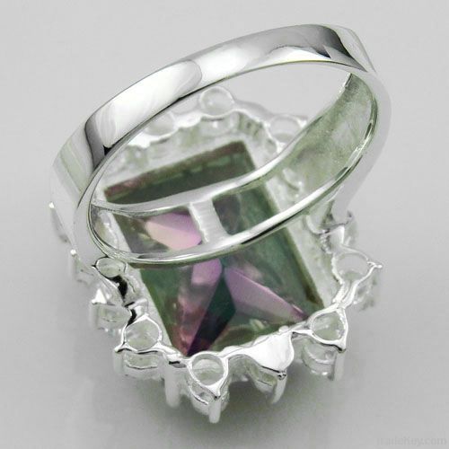 China jewelry wholesale 925 sterling silver plated mystic topaz ring