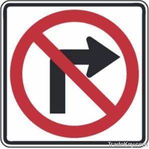 No right turn symbol sign