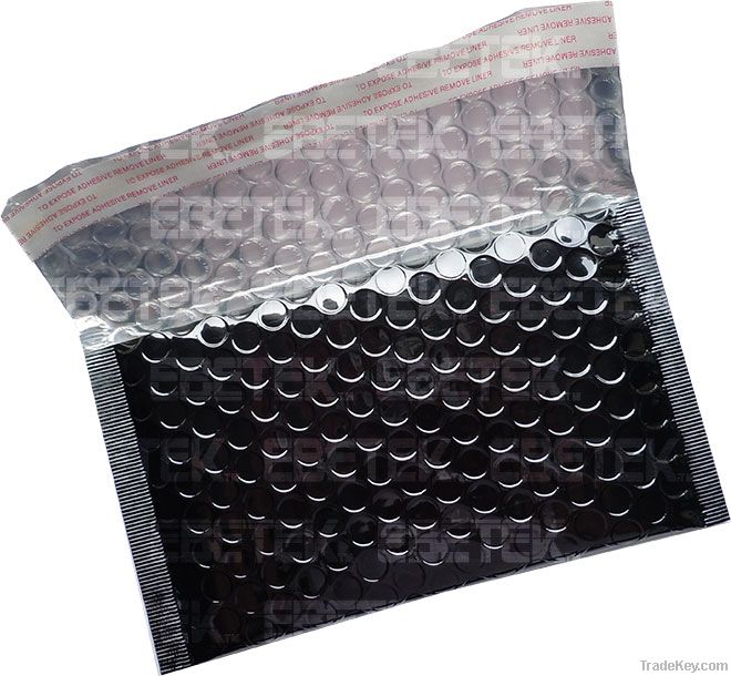 Glossy black metallic foil bubble envelope bag